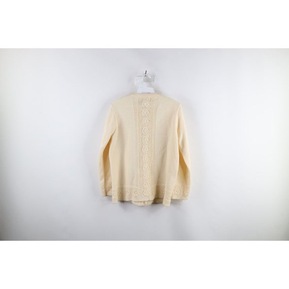 50s 60s Streetwear Womens S Ribbed Knit Button Ca… - image 6