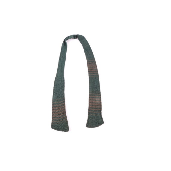 50s Rockabilly Distressed Striped Knit Bow Tie Neck Tie