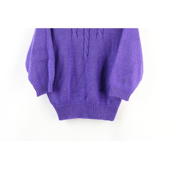 90s Streetwear Womens Large Cable Knit Collared P… - image 3