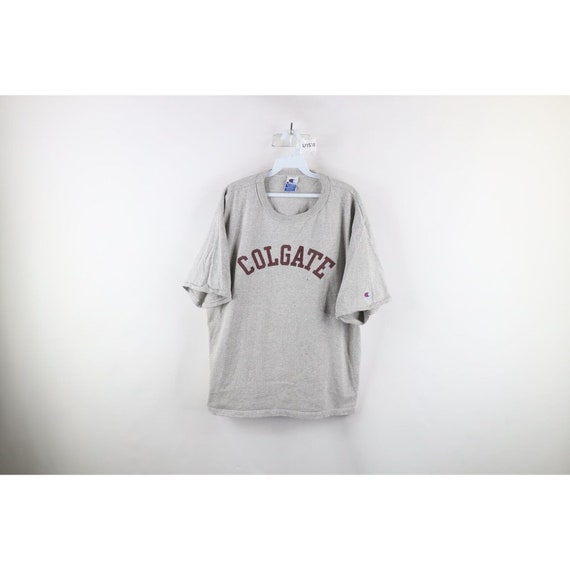 90s Champion Mens 2XL Distressed Spell Out Colgat… - image 1