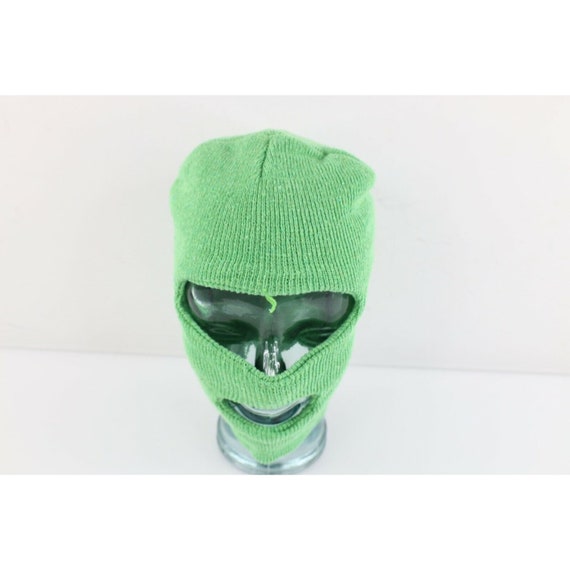 90s Streetwear Knit Winter 2 Hole Robber Beanie H… - image 2