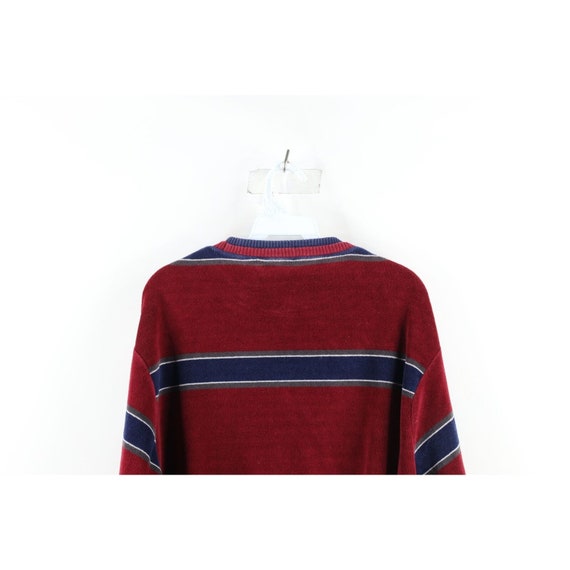 70s Streetwear Mens Large Striped Color Block Vel… - image 7