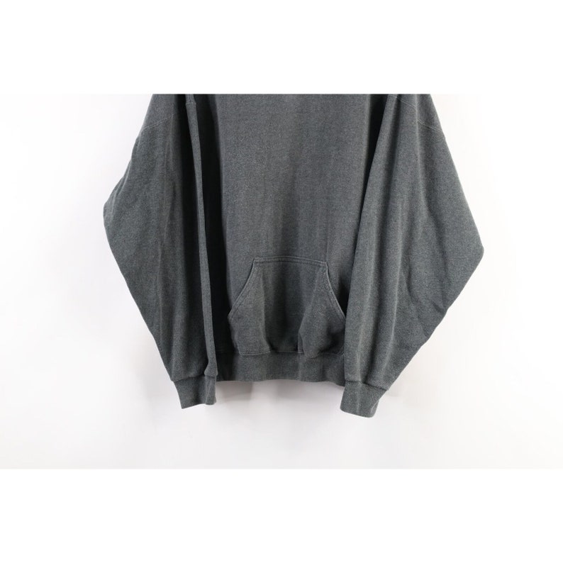 90s Streetwear Mens Size XL Distressed Blank Hoodie Sweatshirt Gray USA, Vintage Mens Blank Hoodie, 1990s Blank Hoodie, 1990s Sweatshirt image 3