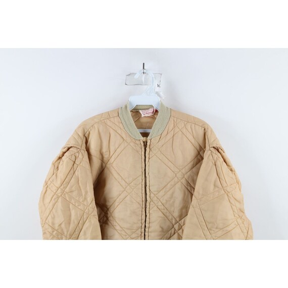 50s 60s Mens XL Distressed Blank Quilted Puffer W… - image 2