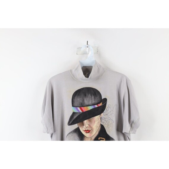 70s Streetwear Womens Small Distressed Hat Lady V… - image 2