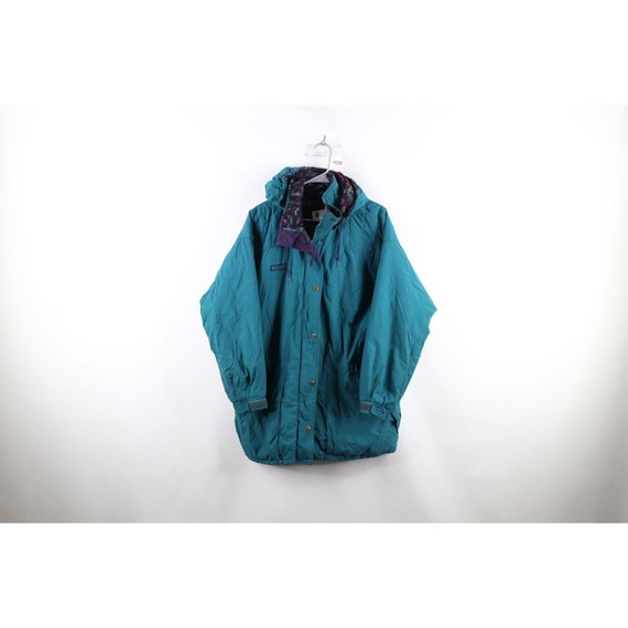 90s Columbia Womens 2XL Thrashed Spell Out Fleece… - image 1