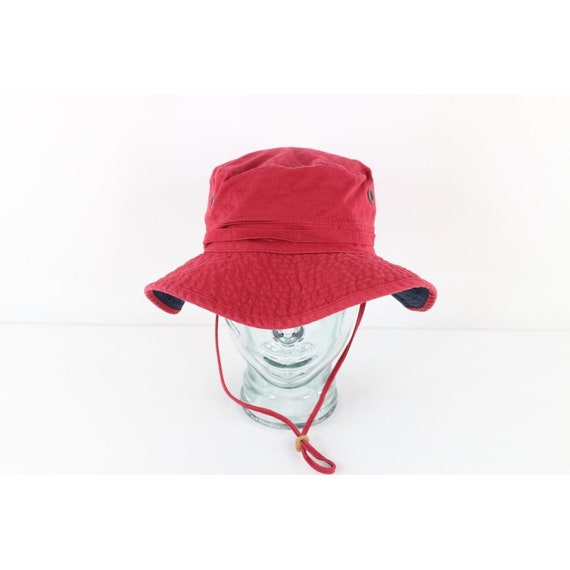 90s Streetwear Faded Blank Bucket Boonie Hat Cap R