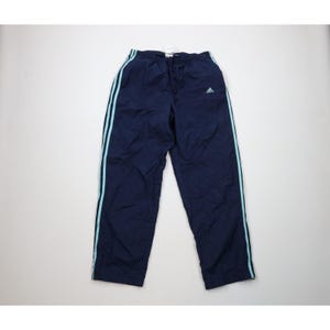 Adidas vintage track pants mens L Large royal blue stripe