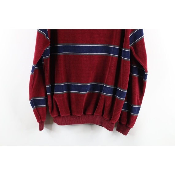 70s Streetwear Mens Large Striped Color Block Vel… - image 8