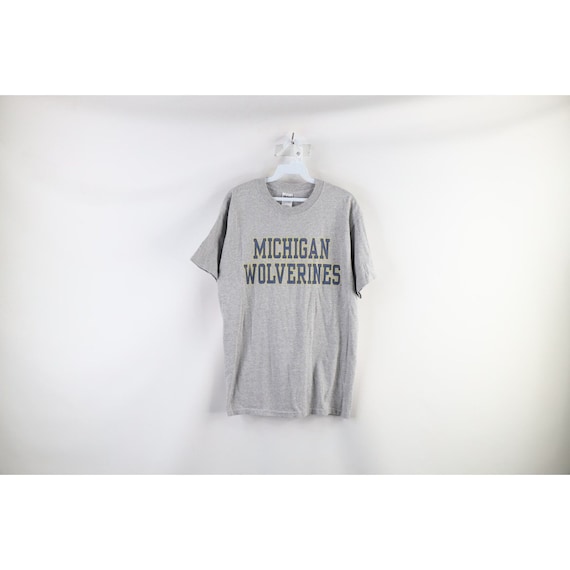 90s Mens Medium Faded Spell Out University of Mic… - image 1