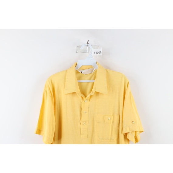 70s Streetwear Mens Large Faded Blank Collared Po… - image 2