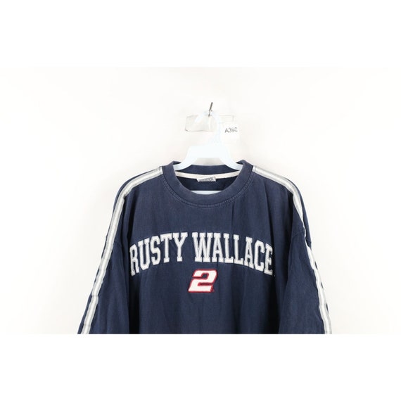 90s NASCAR Mens 2XL Faded Spell Out Rusty Wallace… - image 2