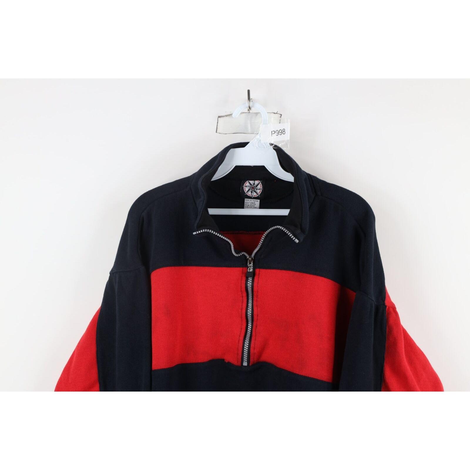 90s Marlboro Mens Large Faded Boxy Fit Color Block Knit Half