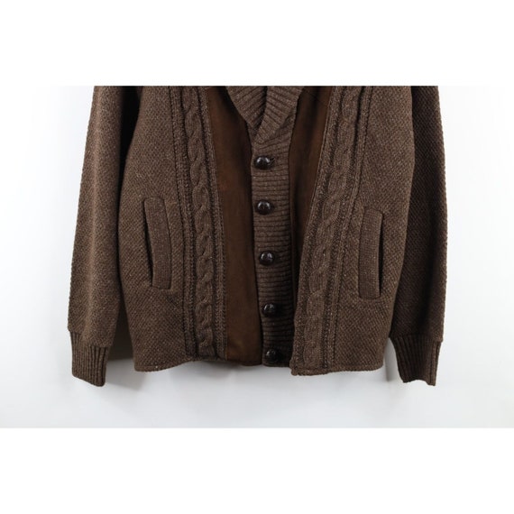 50s 60s Streetwear Mens Large Wool Suede Leather … - image 3