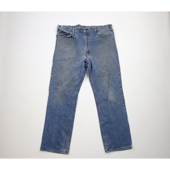 70s Streetwear Mens 38x30 Thrashed Bootcut Denim J