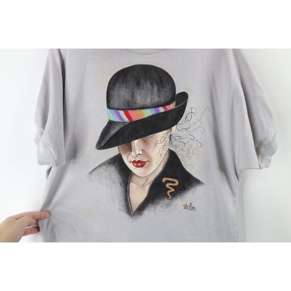 70s Streetwear Womens Small Distressed Hat Lady V… - image 5