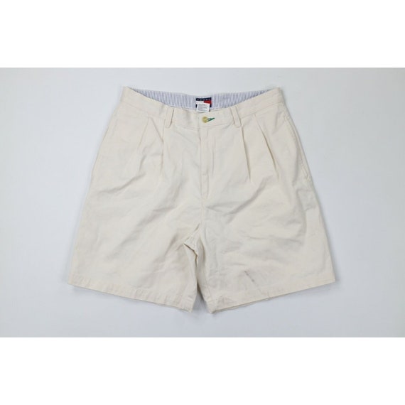 90s Tommy Hilfiger Mens 33 Pleated Above Knee Cot… - image 1