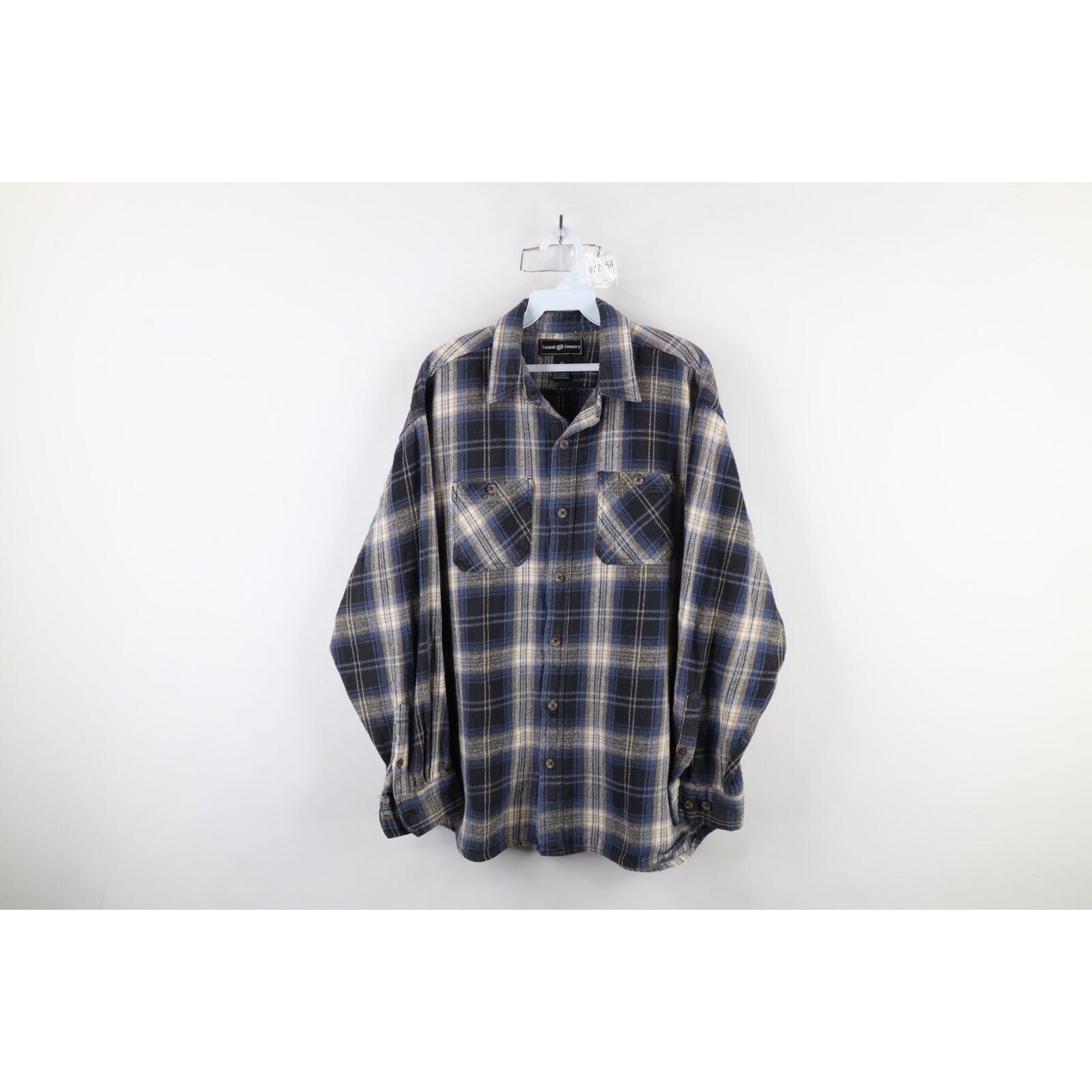 90s Streetwear Mens XL Faded Heavyweight Flannel Button Shirt Cotton, Vintage Flannel Button Shirt, 1990s Heavyweight Flannel Shirt, Vintage