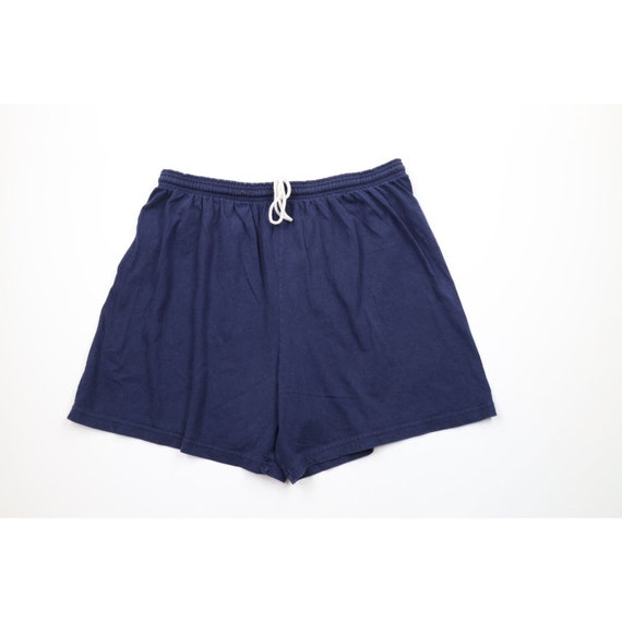 90s Russell Athletic Mens XL Faded Above Knee Cotton Dad Shorts Blue Vintage Above Knee Dad Shorts 1990s Russell Athletic Shorts 90s Mens