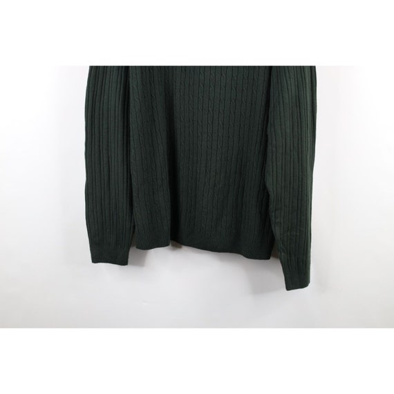 90s Streetwear Mens XL Wool Blend Cable Knit Coll… - image 3