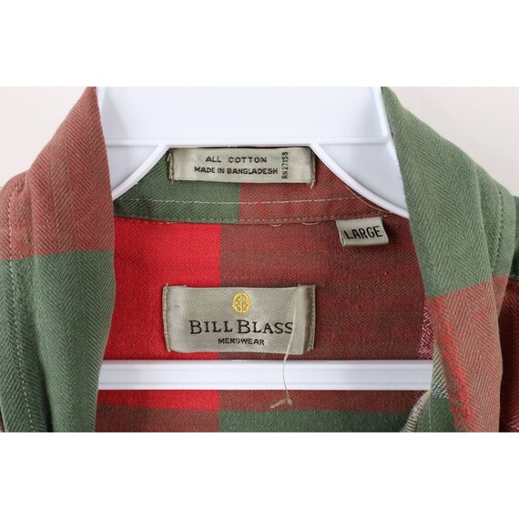 90s Streetwear Mens Large Thrashed Flannel Collar… - image 7