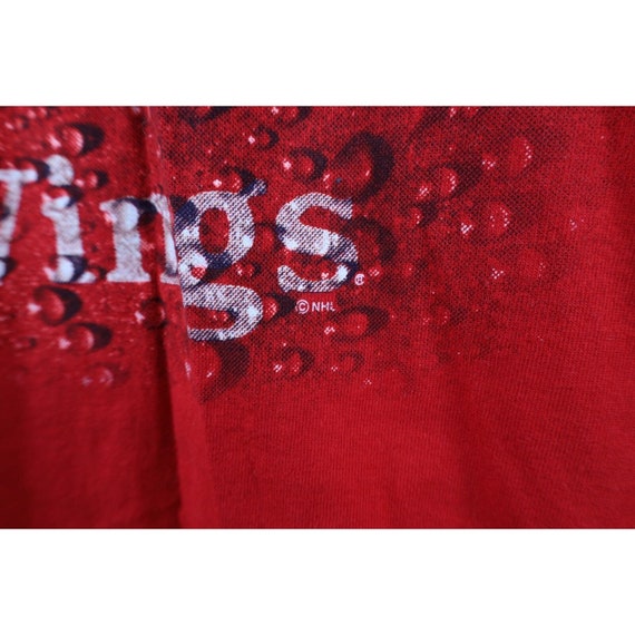 90s Mens Large Faded Spell Out Detroit Red Wings … - image 5