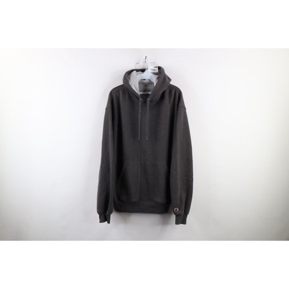 90s Champion Mens Large Faded Classic Logo Hoodie Sweatshirt Dark Gray Vintage Blank Hoodie 1990s Champion Hoodie 90s Champion Sweatshirt Etsy