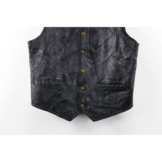 90s Streetwear Mens Medium Distressed Leather Mot… - image 3