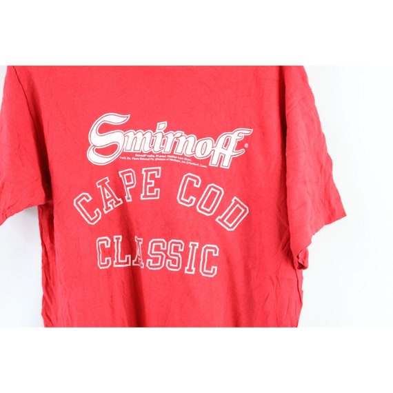 70s Mens Large Distressed Spell Out Smirnoff Cape… - image 4