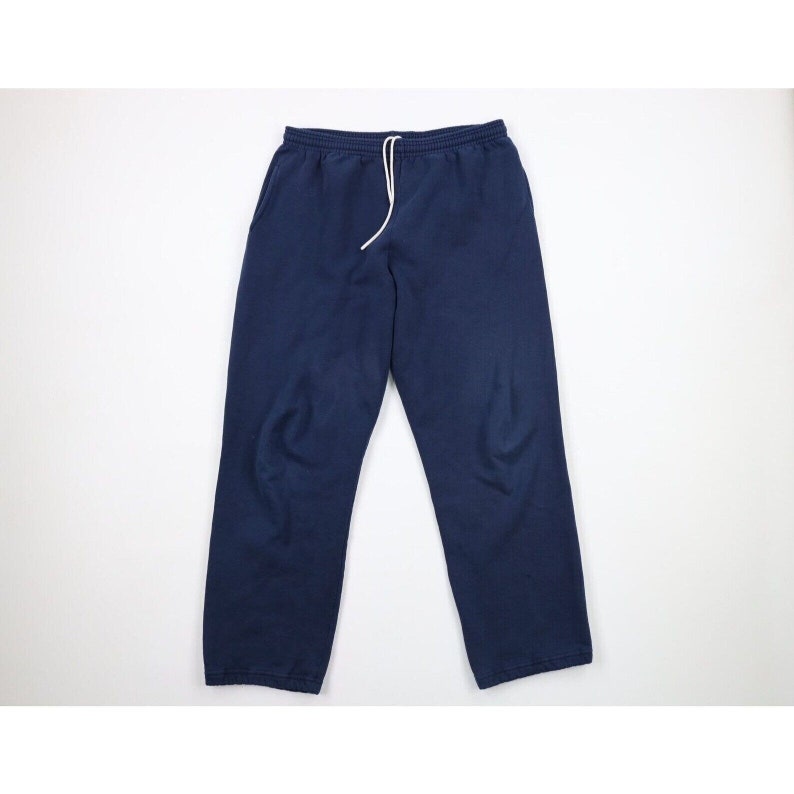 90s Russell Athletic Mens Large Distressed Blank Sweatpants Navy Blue ...