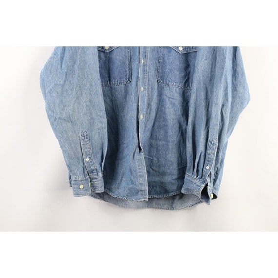 90s Gap Mens Large Distressed Double Pocket Denim… - image 3