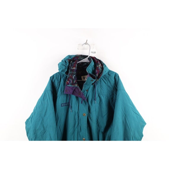 90s Columbia Womens 2XL Thrashed Spell Out Fleece… - image 2