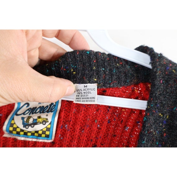 90s Streetwear Mens Medium Wool Blend Ribbed Knit… - image 6