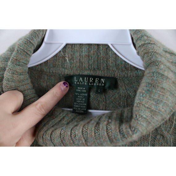90s Ralph Lauren Womens L Wool Angora Blend Cable… - image 8