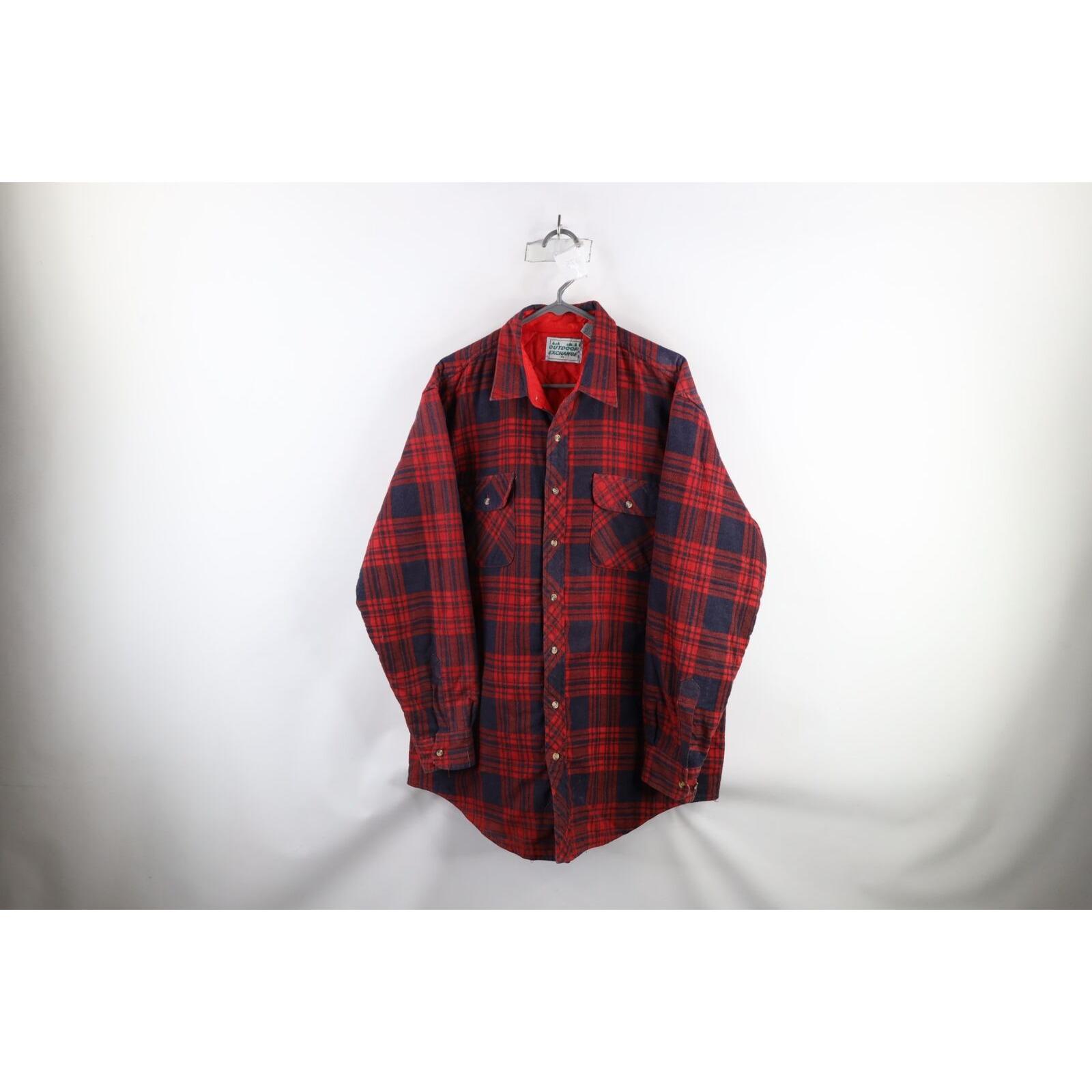 Vtg 70s Streetwear Mens Medium Distressed Quilted Flannel