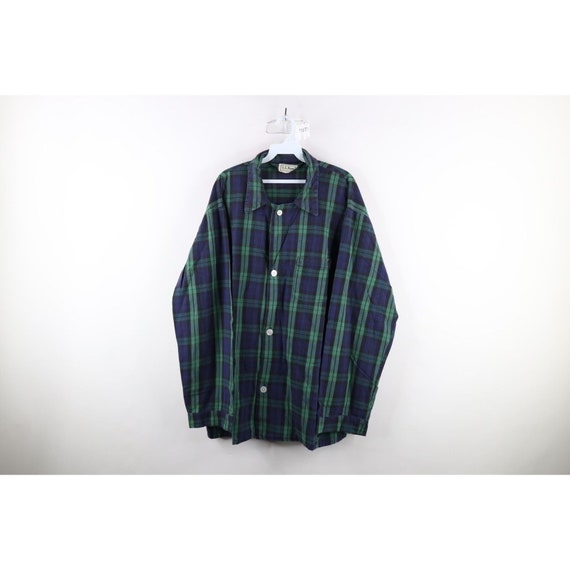 90s LL Bean Mens 3XL Faded Collared Flannel Pajama