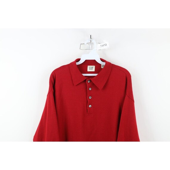 トップス 90s gap wool Knit Polo Shirt 90s Gap Mens Small Blank Merino Wool Knit Collared Polo