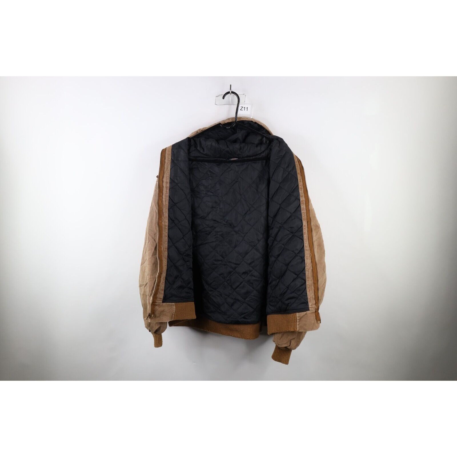90s Dickies Mens 2XL XXL Distressed Quilted Canvas Hooded