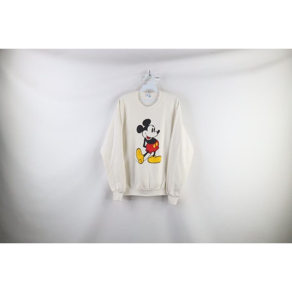 80s Disney Womens XL Mickey Mouse Big Logo Crewne… - image 1