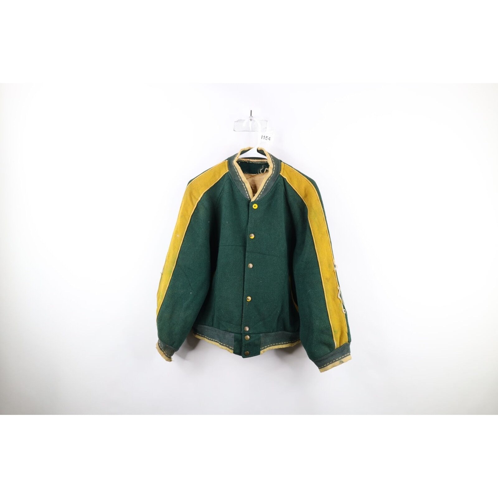 Real Vintage Search Engine 40S 50S Streetwear Mens Medium Thrashed Knit Wool Varsity Jacket Green Usa, 1940S Jacket, Vintage 1950S Letterman Coat $99.95 AT vintagedancer.com