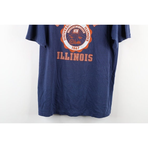 70s Mens XL Faded Spell Out University of Illinoi… - image 3