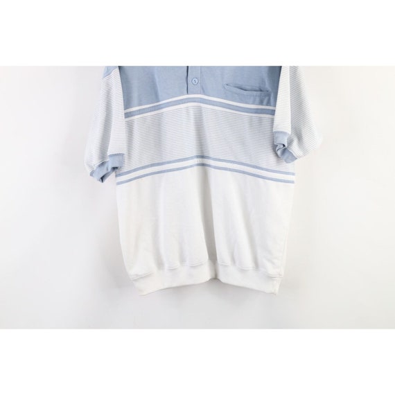 90s Streetwear Mens Large Striped Color Block Col… - image 3