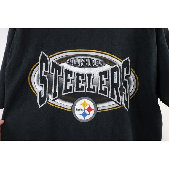 90s Mens Large Faded Spell Out Pittsburgh Steeler… - image 4