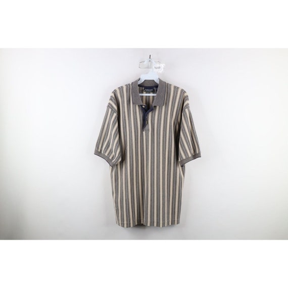90s Streetwear Mens Large Faded Striped Color Blo… - image 1