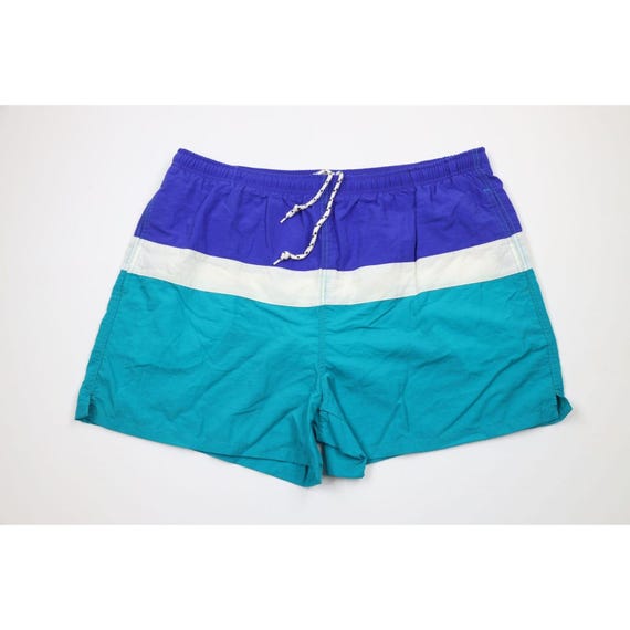 90s Streetwear Mens XL Striped Color Block Lined Shorts Swim Trunks Vintage Color Block Shorts 1990s Lined Shorts Above Knee Shorts 90s Etsy Ireland