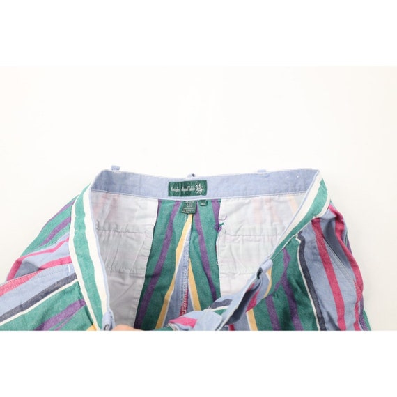 90s Streetwear Mens 40 Rainbow Striped Color Bloc… - image 5