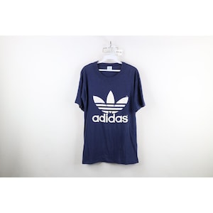 ヴィンテージ 70-80年代 ADIDAS Vネック Tシャツ ネイビーブルー