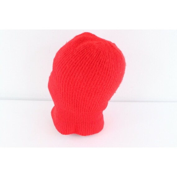 90s Streetwear Acrylic Knit One Hole Robber Beani… - image 2