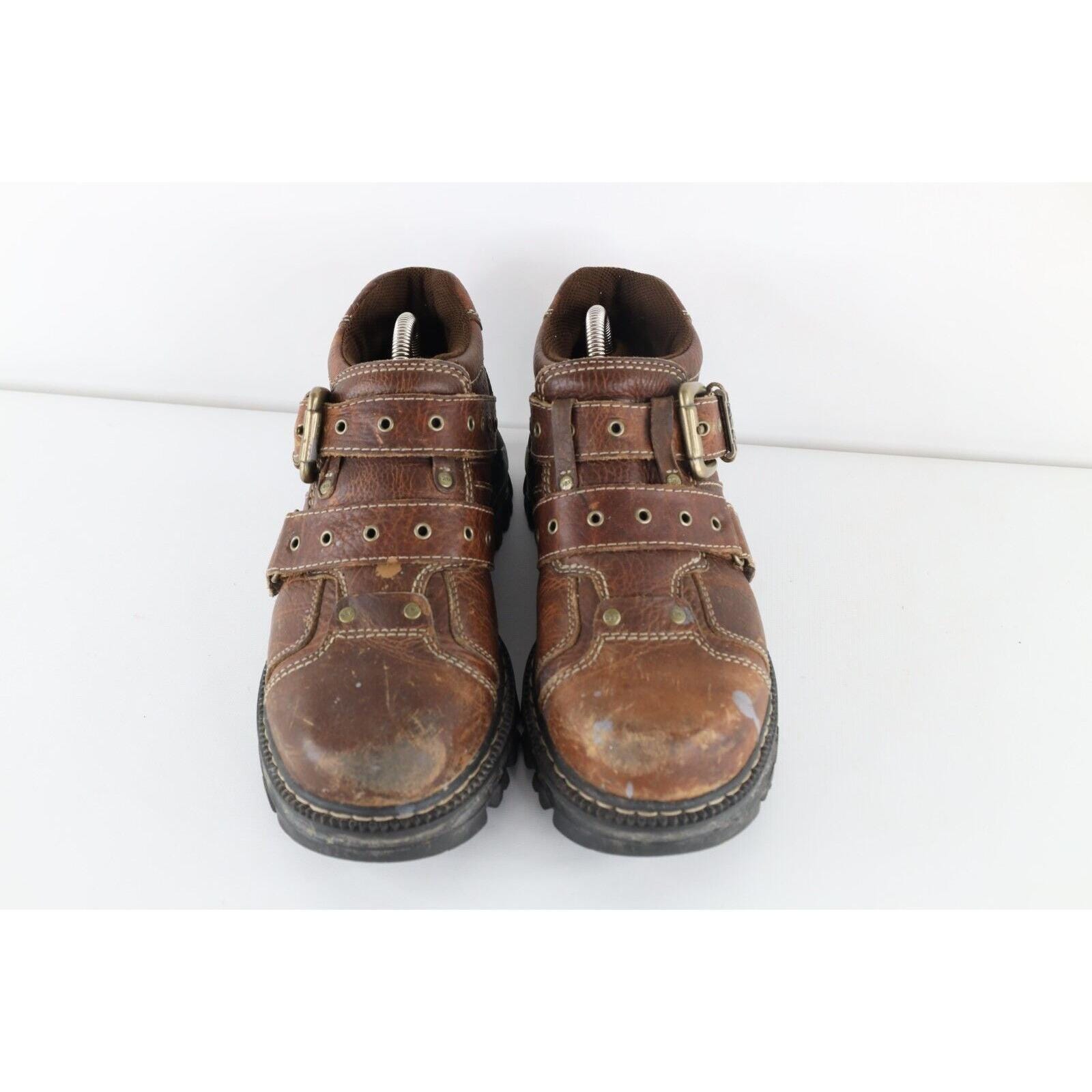 d*y様 モノグラム　ブートレグ　90s 90s Y2K Bongo Tan Leather Chunky Heel Mid Calf Platform Boot