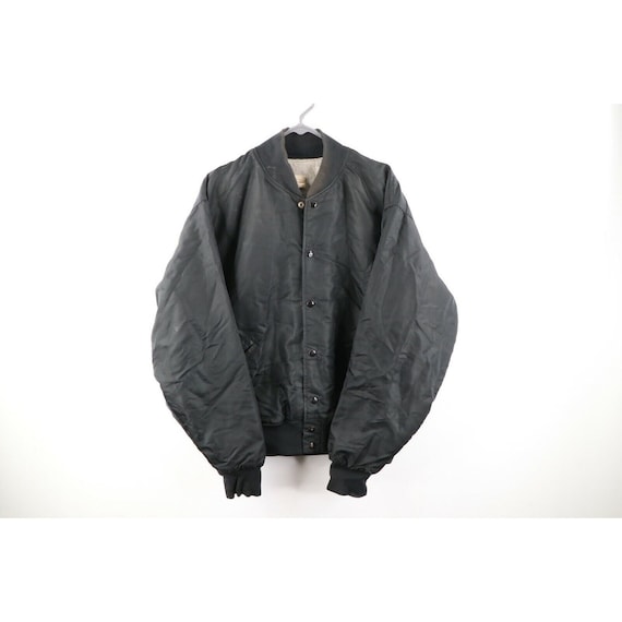 Vintage New York City Satin Bomber Jacket Diamond Dust Made 